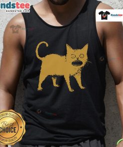 Funny horrible Japanese cat tank top featuring a quirky cat design, perfect for cat lovers and unique fashion enthusiasts.