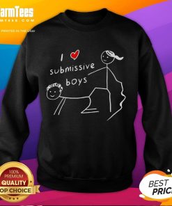 Funny I Love Submissive Boys Stickman Sweatshirt design featuring playful stickman graphics and heart motifs.