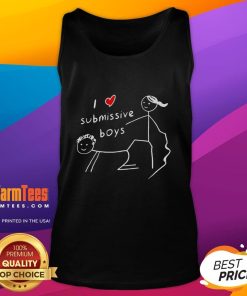 Funny 'I Love Submissive' Stickman Tank Top featuring a playful design for submissive boys.