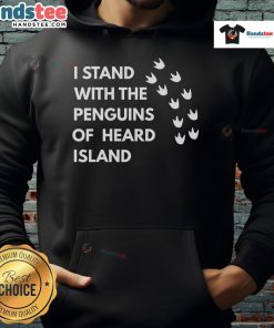 Alt Text: Funny I Stand With The Penguins Of Heard Island hoodie design featuring playful penguin illustrations and vibrant colors.