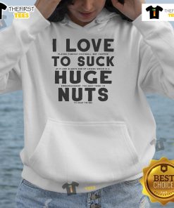 Funny hoodie design reading 'I Suck At Fantasy Football, I Love To Suck Huge Nuts' with playful graphics.