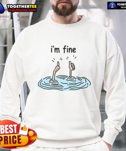 Funny 'I'm Fine Drowning' sweatshirt with a thumbs-up design, perfect for humor lovers and casual wear.