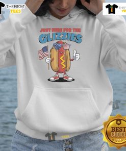 Funny 'I'm Just Here For The Glizzies' Fourth of July wiener hoodie, perfect for celebrating Independence Day with humor.