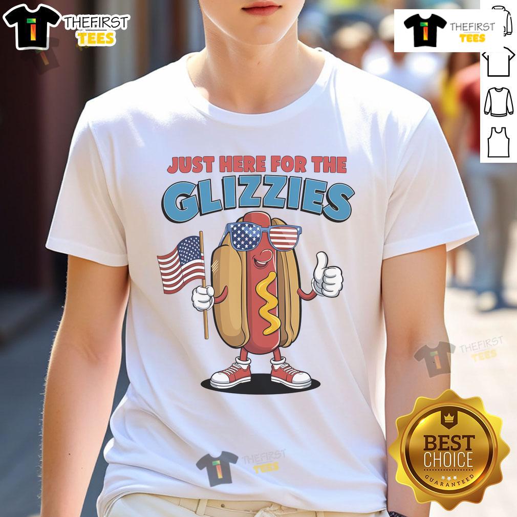 Funny I'M Just Here For The Glizzies Fourth Of July Wiener T Shirt Funny I'M Just Here For The Glizzies Fourth Of July Wiener T-Shirt featuring a playful hot dog graphic for summer celebrations.