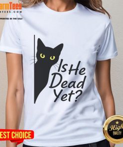 Funny vintage dead yet saying dark humor ladies tee design featuring playful text and quirky graphics for humor lovers.