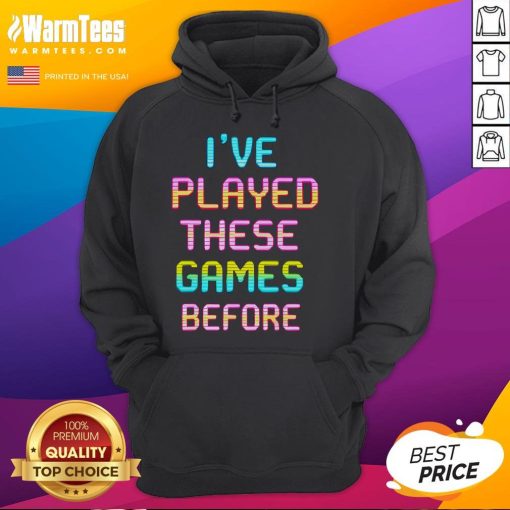Retro Gamer Hoodie featuring 'Funny I've Played These Games Before' design, perfect for vintage gaming enthusiasts.