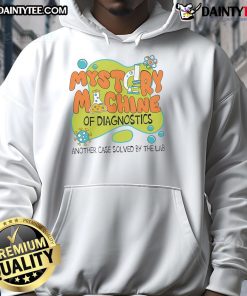 Funny Lab Week 2025 Retro Mystery Machine of Diagnostics Hoodie featuring vibrant graphics and a playful design.