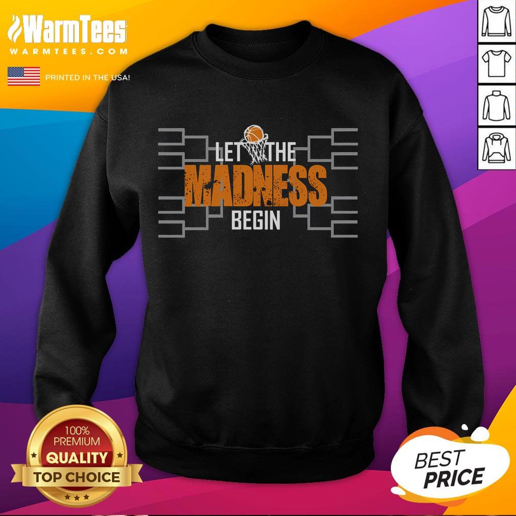 Funny Let The Madness Begin Basketball Sweatshirt Funny Let The Madness Begin Basketball Sweatshirt featuring a playful design perfect for basketball fans.