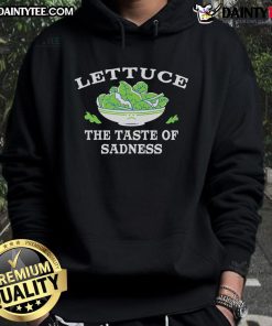 Funny Lettuce 'The Taste of Sadness' hoodie featuring a quirky graphic design, perfect for humor and style lovers.