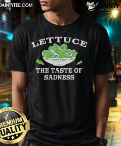 Alt Text: Funny Lettuce The Taste Of Sadness T-Shirt featuring a humorous graphic design and vibrant colors, perfect for casual wear.