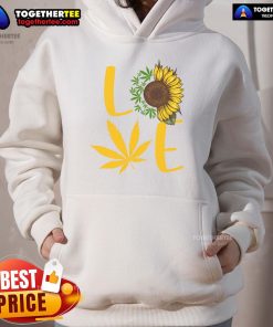 Funny Love Weed Sunflower Cannabis Hoodie featuring a vibrant sunflower design and playful cannabis graphics.