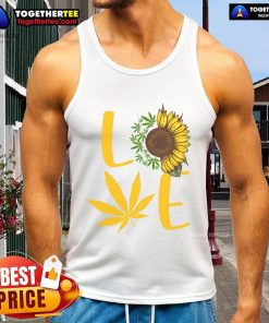 Funny Love Weed Sunflower Cannabis Tank Top featuring vibrant graphics and a playful design for cannabis enthusiasts.