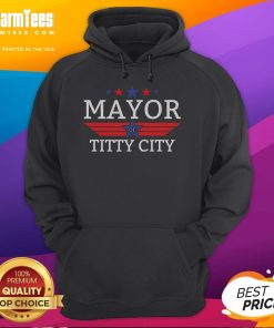 Funny Mayor of Titty City Hoodie featuring a humorous graphic and vibrant colors, perfect for casual wear.