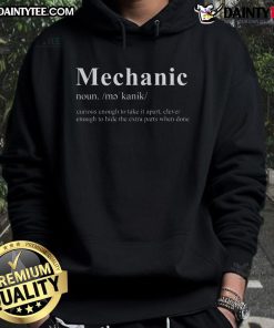 Alt Text: Funny mechanic wearing a hoodie, curious enough to take apart a car, showcasing humor and automotive passion.