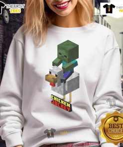 Funny Minecraft Chicken Jockeys sweatshirt featuring cute designs for gamers, perfect for 2025 and beyond.