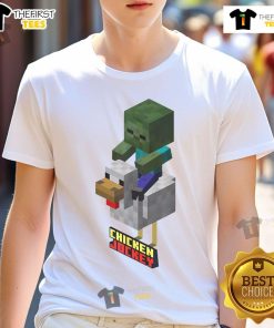 Funny Minecraft Jockeys T-Shirt featuring cute chicken jockeys design, perfect for gamers and fans in 2025.