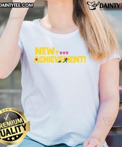 Funny New Achievement Unlocked Survival Mode Ladies Tee design featuring playful graphics for gamers and survival enthusiasts.