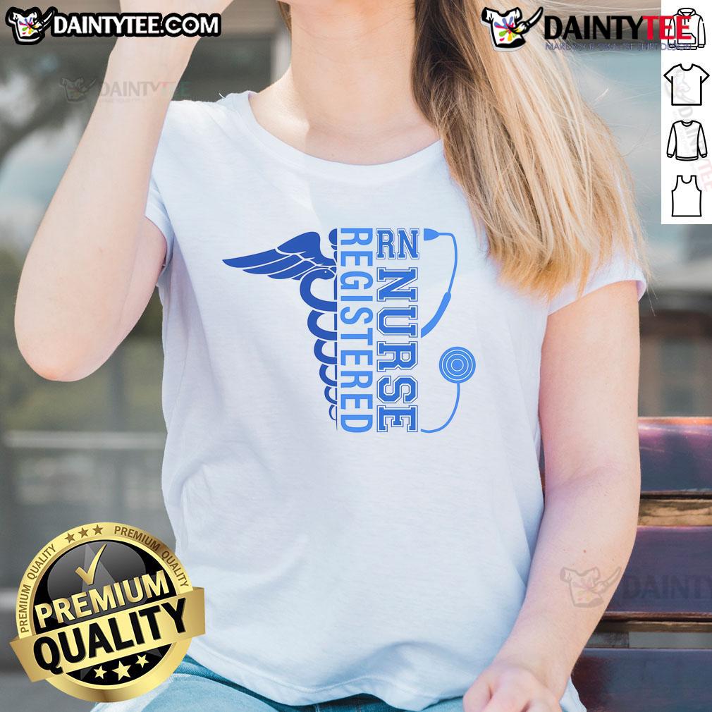 Funny Nurse Registered Nursing Health Care Ladies Tee Alt Text: Funny nurse tee for registered nursing - a playful design for health care ladies showcasing humor in nursing.