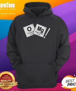 Alt Text: Funny OMG Oh My God Chemistry Periodic Table Hoodie featuring colorful elements and a humorous design for science lovers.