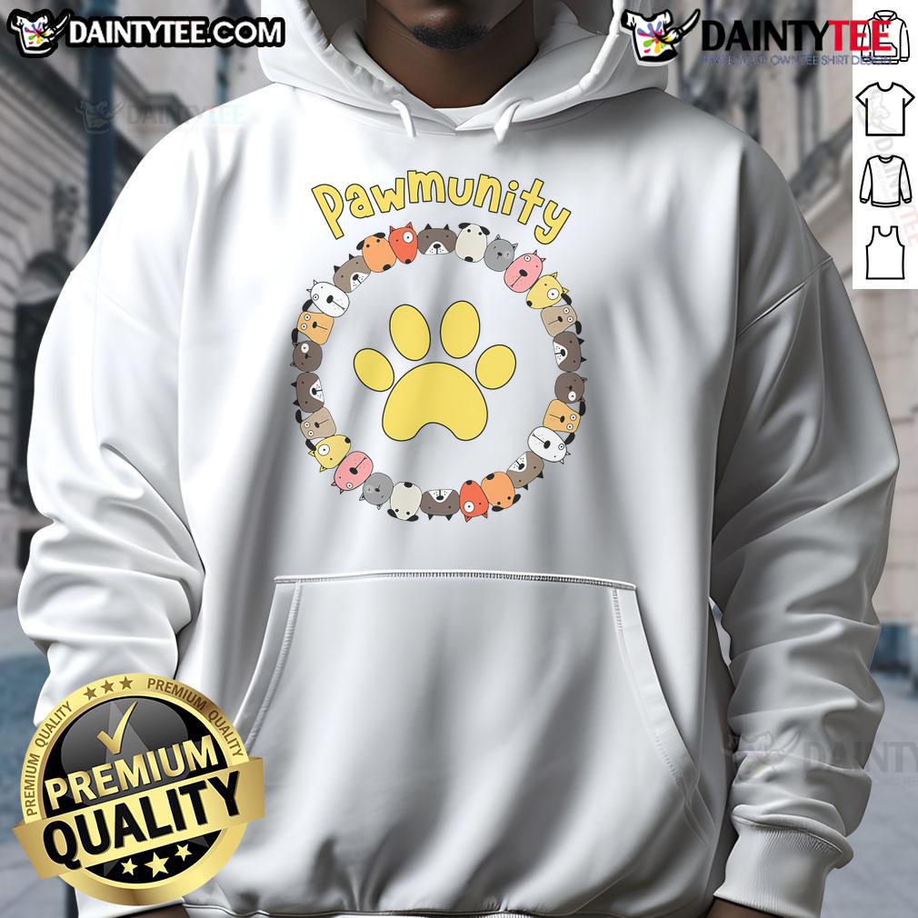 Funny Pawmunity Dog Lover Hoodie Alt Text: Funny Pawmunity Dog Lover Hoodie featuring playful dog graphics, perfect for dog enthusiasts and pet lovers.