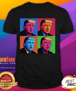 Funny Pop Art Donald Trump Retro T-Shirt featuring colorful graphics and a humorous design perfect for casual wear.
