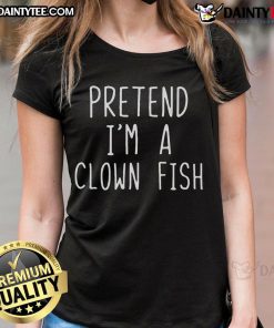 Funny pretend I'm a clown fish costume for Halloween, featuring a lazy easy clownfish design on a ladies tee.