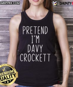 Funny pretend I'm Davy Crockett lazy Halloween costume tank top featuring a playful design for a fun holiday look.