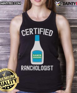 Funny ranch dressing humor tank top featuring playful graphics and text about ranch dressing sauce, perfect for food lovers.