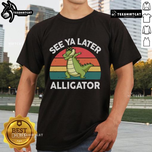 Funny See Ya Later Alligator Florida Gator T-Shirt featuring a cartoon crocodile design for casual wear.