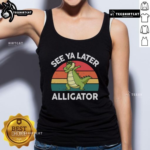 Funny 'See Ya Later Alligator' tank top featuring a playful Florida gator design, perfect for casual summer wear.