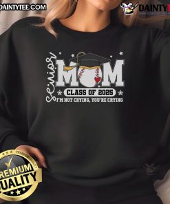 Funny Senior Mom Class Of 2025 Baseball Mom Graduation Sweatshirt featuring vibrant colors and playful design.