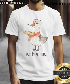 Funny Silly Goose Le Honque T-Shirt featuring a whimsical French baguette design for humor lovers.