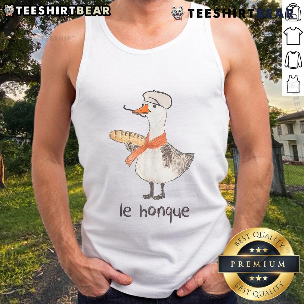 Funny Silly Goose Le Honque French Baguette Tank Top Funny Silly Goose Le Honque tank top featuring a playful French baguette graphic, perfect for casual wear and humor.
