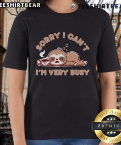Funny sloth design on a ladies tee, featuring a lazy sloth napping, perfect for sloth lovers and humor enthusiasts.