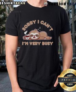 Alt Text: Funny sloth design on a T-shirt, featuring a lazy sloth napping, perfect for sloth lovers and humor enthusiasts.