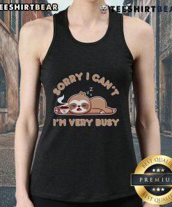 Funny sloth design on a tank top for sloth lovers, showcasing lazy nap humor and cute sloth graphics.