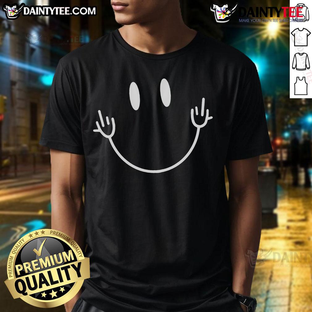 Funny Smiley Middle Finger Smile Face T Shirt Funny Smiley Middle Finger Smile Face T-Shirt featuring a playful design with a humorous expression and vibrant colors.
