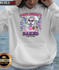 Funny Some Bunny's Baked Easter Humor Hoodie featuring a playful bunny graphic perfect for spring celebrations.