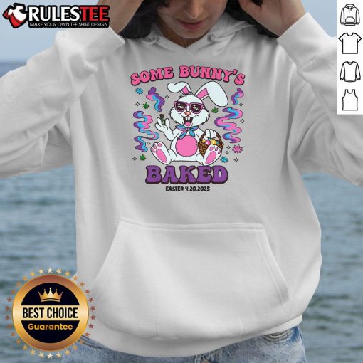 Funny Some Bunny's Baked Easter Humor Hoodie featuring a playful bunny graphic perfect for spring celebrations.