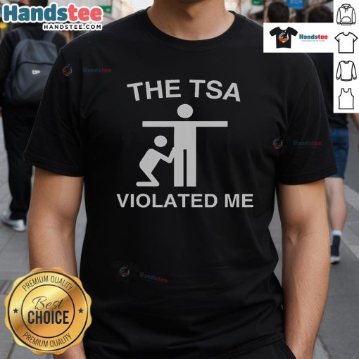 Funny TSA Violated Me Stickman T-Shirt featuring a humorous stickman design, perfect for travel lovers and comedy fans.