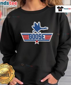 Funny Top Goose Top Gun logo sweatshirt featuring a playful design for fans of aviation and humor.