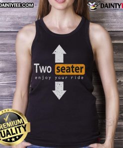 Funny two-seater swingers tank top featuring playful design, perfect for wife swapping and fun outings.