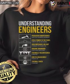 Funny Understanding Engineers Sarcastic Engineering Sweatshirt featuring humorous design for engineering enthusiasts.