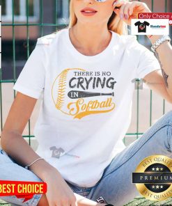 Alt Text: Funny vintage There Is No Crying In Softball tee for ladies, perfect for softball lovers and sports enthusiasts.