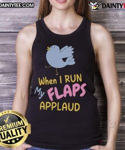 Funny bird meme on a tank top featuring flaps applauding, perfect for casual wear and humor lovers.