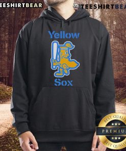 Funny yellow sock hoodie with playful graphic design, perfect for cozy, humorous fashion and casual wear.