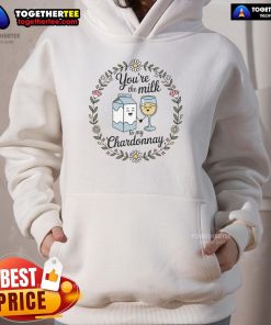 Funny You're the Milk to My Chardonnay retro cute hoodie in vibrant colors, perfect for wine lovers and casual wear.
