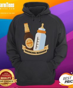 Funyn Drinking Buddies hoodie featuring a playful design of beer and milk bottles, perfect for casual outings and fun gatherings.