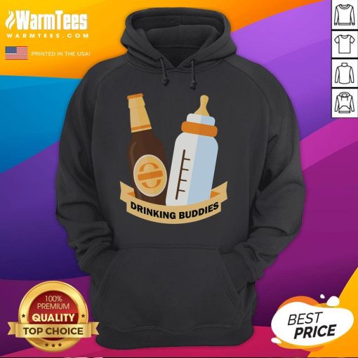 Funyn Drinking Buddies hoodie featuring a playful design of beer and milk bottles, perfect for casual outings and fun gatherings.