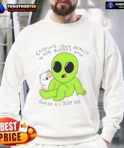 Cozy 'Good Alien and Cat' sweatshirt featuring a playful design, perfect for casual wear and alien enthusiasts.